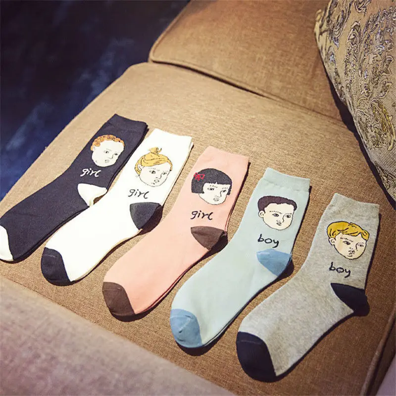 Korea Lovely Young Girls Boys Character Long Socks Kawaii Women Cartoon