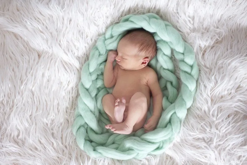 4-5 метров, вязаное одеяло для маленьких девочек и мальчиков, реквизит для фотосессии новорожденных, одеяло, фоны, корзина для скручивания, детское постельное белье, пеленка