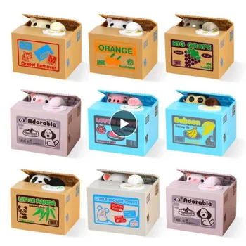 

money box monkey Panda Automatic Stealing Coin Cat Kitty Coins Cents Piggy Bank Saving Money Box Kids Moneybox for kids Gift