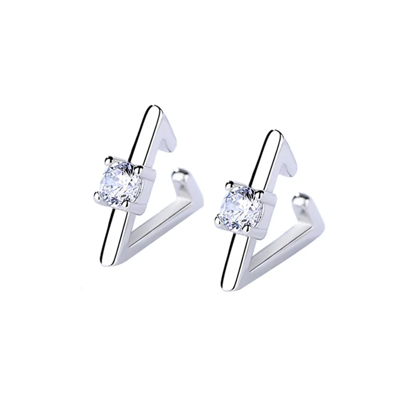 5 SILVER clip earrings for women