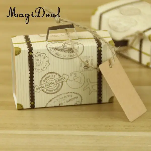 MagiDeal прекрасный 50 штук из крафт-бумаги чемодан Bon Voyage коробки для конфет