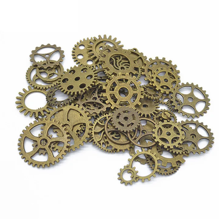 5 50g Steampunk Gears DIY Jewelry Accessories Gold Silver Gears Cog Wheel Charms Pendant Bracelet Accessories Diy Jewelry Making