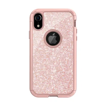 

100pcs/lot NS for iPhone x xs xs max xr Case Anti-knock PU+TPU Material Glitter Mobile Phone Shell for iPhone XS max Cover