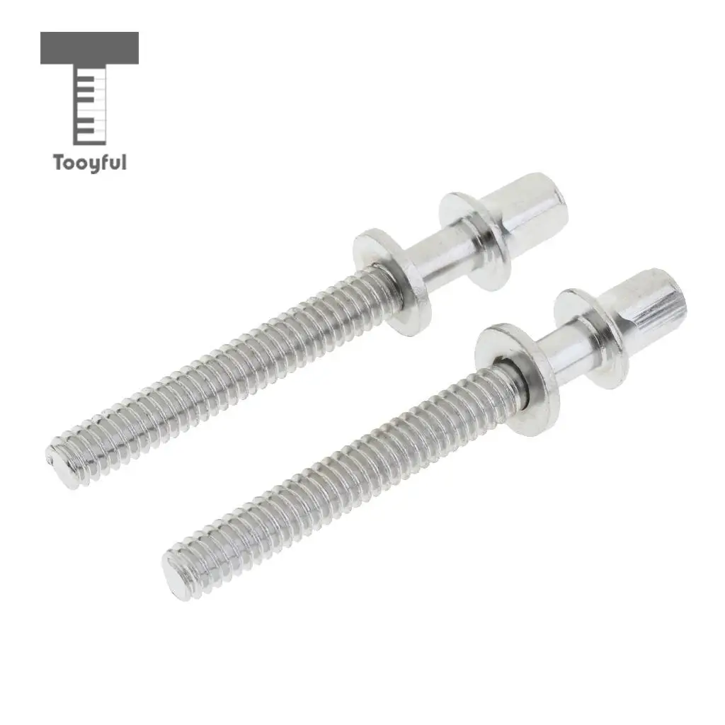 2pcs Stainless Steel Drum Tension Rods with Drum Screws Tension Screws for Drum Parts