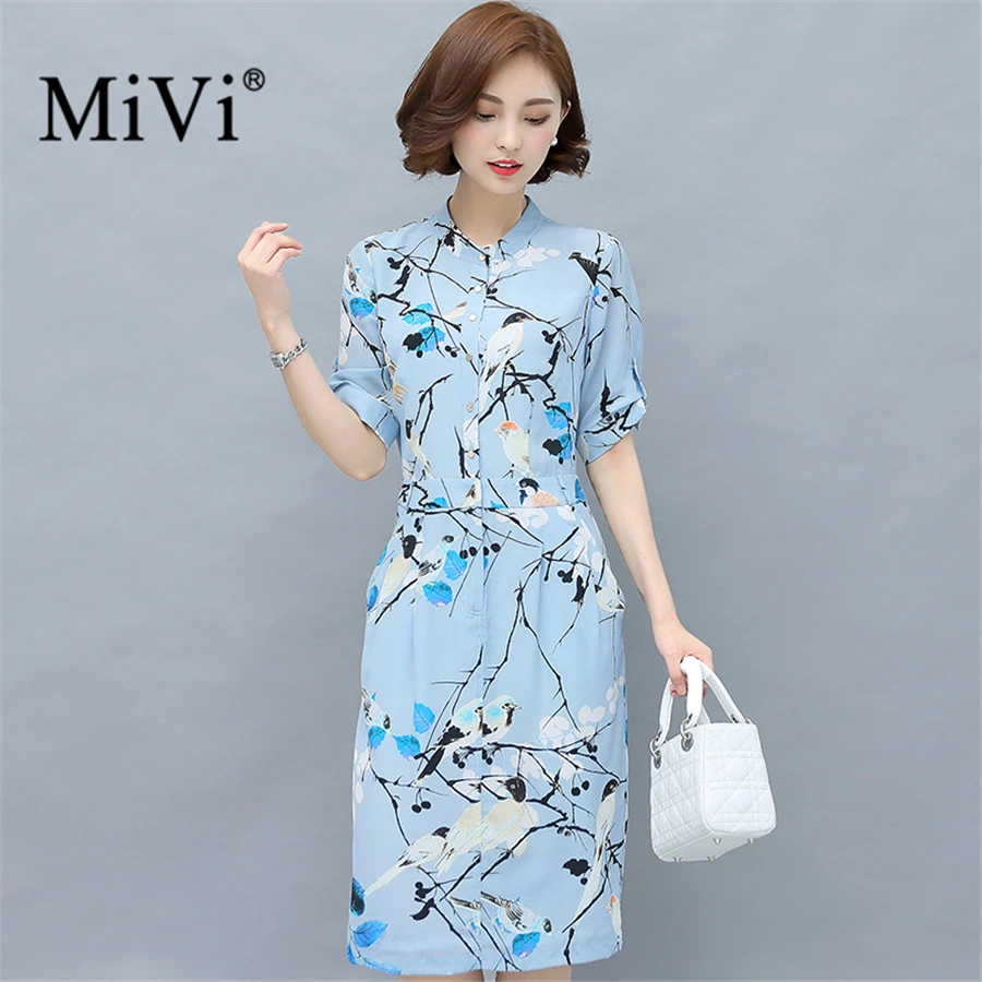 Blumenkleid 2017 100 Echte Seide Lange Kleid Der Halben Hulse Sommer Elegante Kleider Vogel Gedruckt Vintage Party Kleider Plus Grosse Silk Long Dress Long Dressfloral Dress Aliexpress