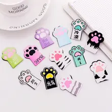 4 шт./компл. милый кот Paw магнитные закладки для книг книга кавайи маркеры Канцелярские Новинка закладки для книг Бумага страница школьные канцелярские принадлежности