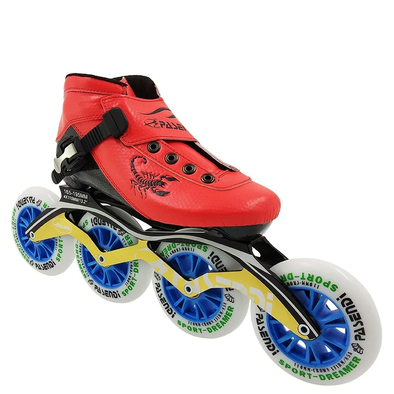 ألياف الكربون جديدة النساء الرجال أحذية تزلج مضمنة سرعة التزلج أحذية الكبار الاطفال 2018 المهنية 4 عجلات patines