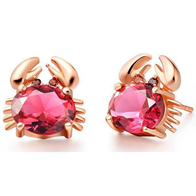 Aliexpress.com : Buy Ruby Lovely Crab Animal Earrings 18k Gold Filled