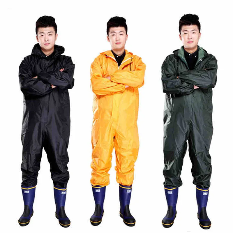 melhor Macacões dos homens À Prova D Água capa de Chuva Com Capuz Macacão Vestuário de Trabalho à prova de Pó Tinta Spray Masculino Capa de Chuva De Segurança Workwear Ternos M XXXL