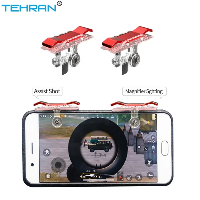 

1 Pair Pubg Trigger Fire Button For Mobile Phone Game Controller Shooter Trigger Universal For iPhone Samsung Xiaomi Huawei