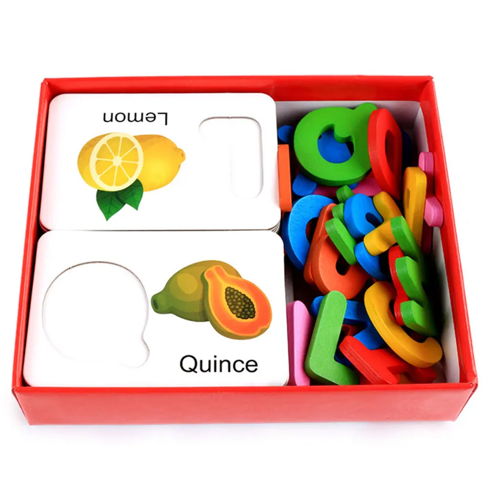 

Wood Puzzle Match Toy Cards Recognition Colorful Matching Words Abc Learning Educational Study Card Letter Card Preschooler
