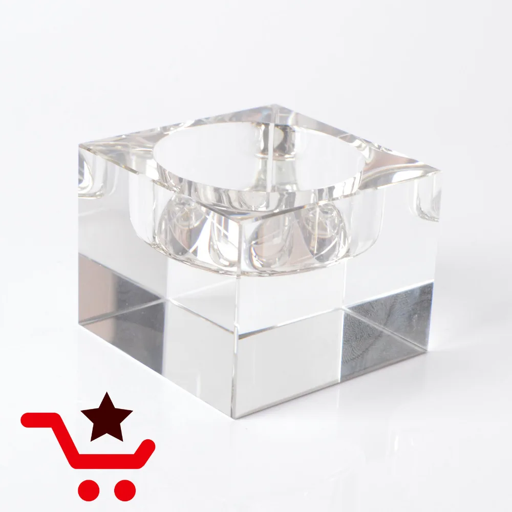 AOCAI modern crystal Candle Holders,Home Decor,square small sizecrystal candle holdercandle