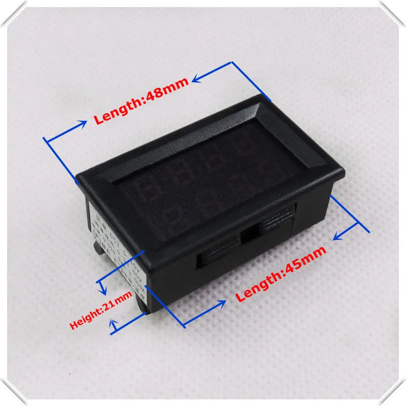 RD простая версия 4 бит постоянного тока 0-33 в/3 А красный+ синий/красный/зеленый двойной СВЕТОДИОДНЫЙ Дисплей 0,28 Цифровой амперметр вольтметр напряжение ток 3 шт./лот