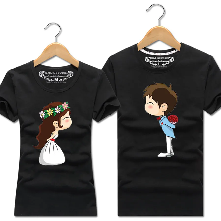 2018 spring summer men & women couple t shirt for lovers cartoon t shirts harajuku style character couple print t shirts tops 2018 spring summer men & women couple t shirt for lovers cartoon t shirts harajuku style character couple print t shirts tops