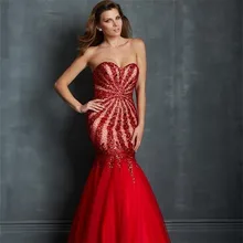 Luxury Red 2017 Evening Dresses Sweetheart Neckline Vestido De Festa Princess Style Formal Gowns For Wedding