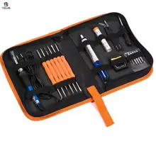 Набор электропаяльников с европейской вилкой 220 в 60 Вт, регулируемая температура, 5 шт., наконечники, портативный инструмент для сварки, пинцет, припой