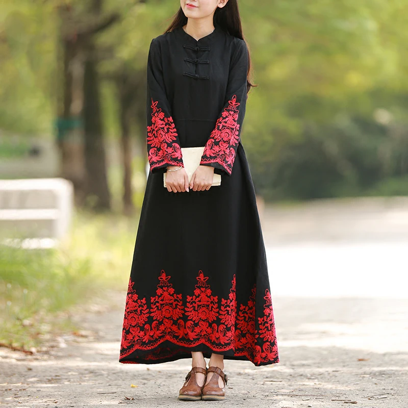 Хлопковое платье макси с цветочной вышивкой и длинным рукавом|floral maxi|maxi dressfloral maxi