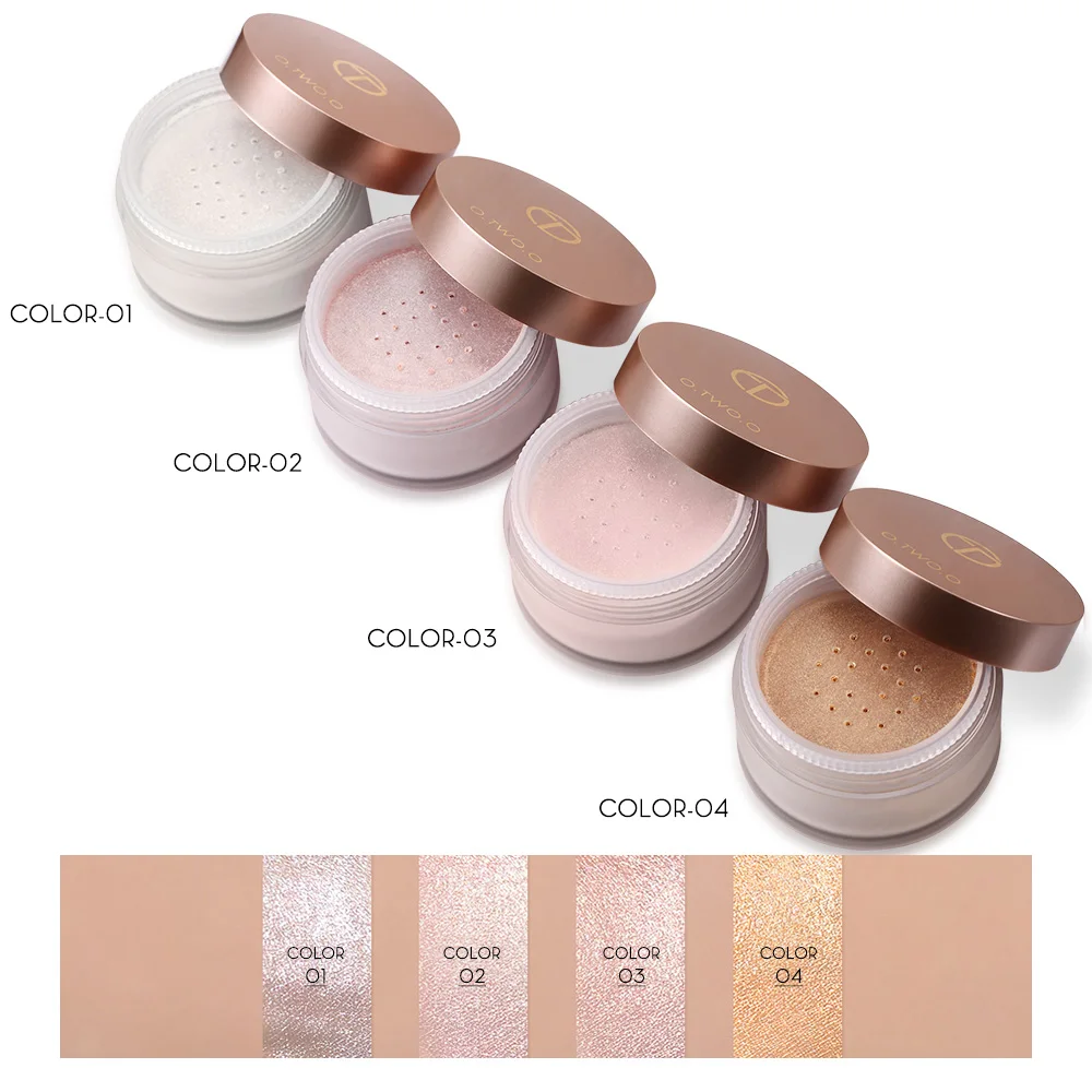

O.TWO.O 4Colors Facial Whitening Brighten Skin Powder Smooth Loose Powder Bronzer and Highlighter Powder Concealer Palette TSLM1