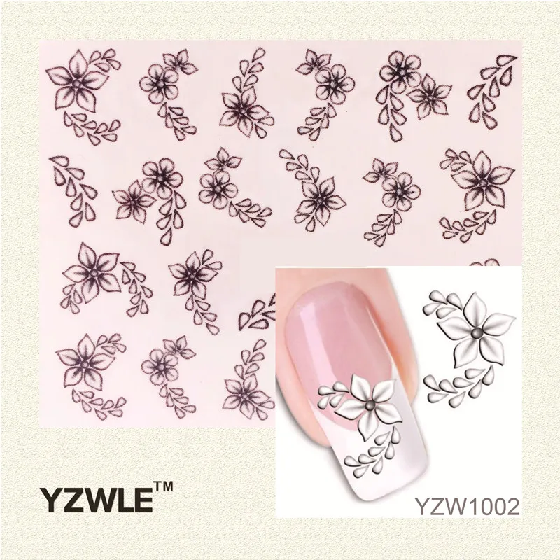 

YZWLE 1Pcs Nail Art Water Sticker Nails Beauty Wraps Foil Polish Decals Temporary Tattoos Watermark