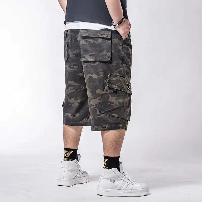 Большие размеры 5XL 6XL 7XL мужские камуфляжные зеленые шорты 5-7