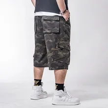 Большие размеры 5XL 6XL 7XL мужские камуфляжные зеленые шорты 5-7