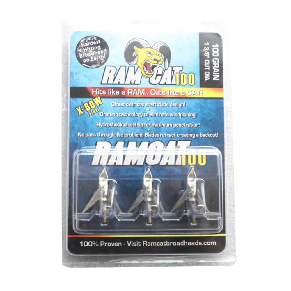 

3Pcs Ramcat Broadheads 100 grain with 3 Blades for Arrow Hunting