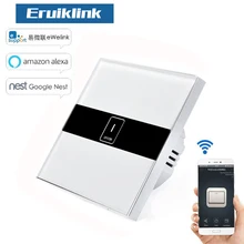 Eruiklink EU UK Standard 1 Gang Wireless Control Light Switches Wall Touch Switch WIFI Control Switch
