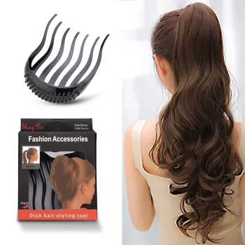 

1Pc Ponytail Inserts Hair Clip Bun Maker Bouffant Volume Wedding Hair Comb Women Fluffy Pony Tail Styling Tools