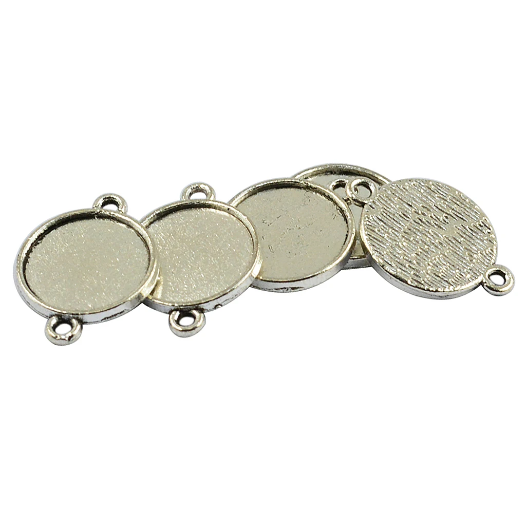 50pcs Blank Bezel Pendants Blanks Base Cabochon Settings Tray for Jewelry Making 12mm