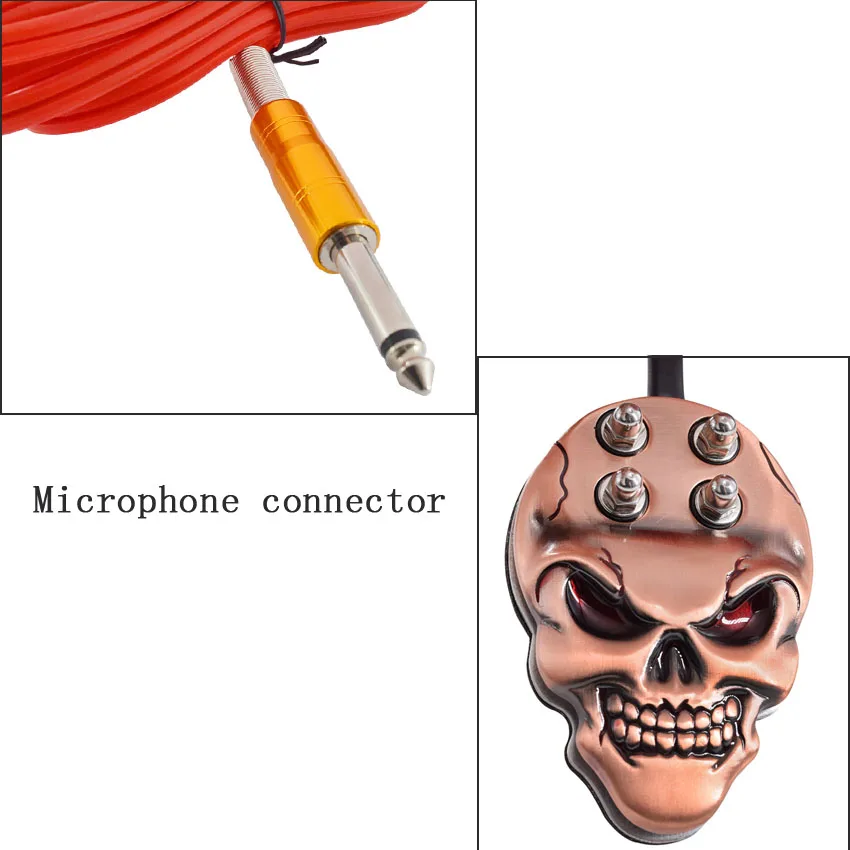 Татуировки переключатель футов педаль Управление один череп 1,5 м Длинные линии для Machine Gun Питание