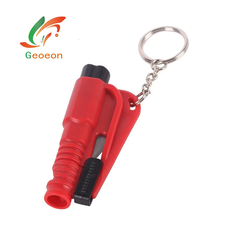 

Geoeon 3 in 1 Mini Safety Hammer Car Life-saving Escape Hammer Window Keychain Car Window Broken Emergency Escape Tool D31