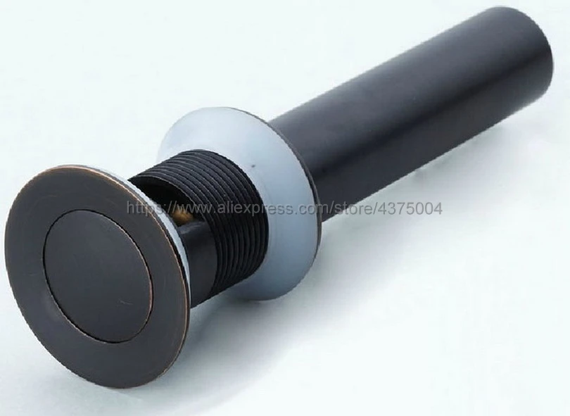 Black Oil Rubbed Brass Drain Bath Basin Overflow Hole Sink Tap Push
