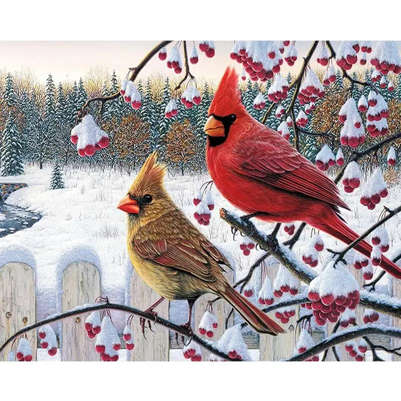 DIY Diamond Painting Cross Stitch Full Round Mosaic Birds Scenery Needlework 5D Embroidery Kit Home Decor | Дом и сад