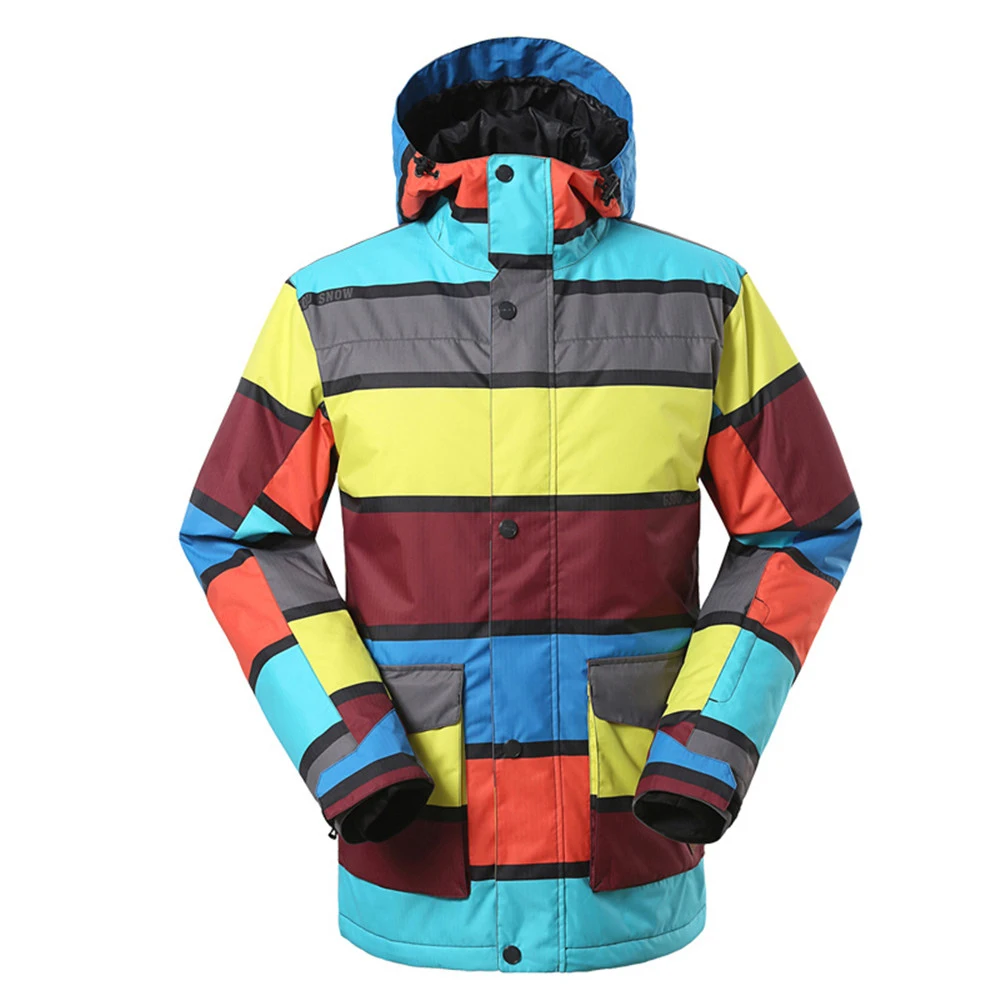 2017 Men Winter Snow Coats Professional Ski Jackets  Colorful Patchwork Snowboard Jacket Warmth Thicken Waterproof Men's Skiwear