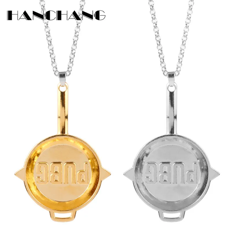 HANCHANG 2017 Winter Hot Game Playerunknown's Battlegrounds Weapon Pans Necklace PUBG INVITATIONAL Logo Pendants Keychain | Украшения и