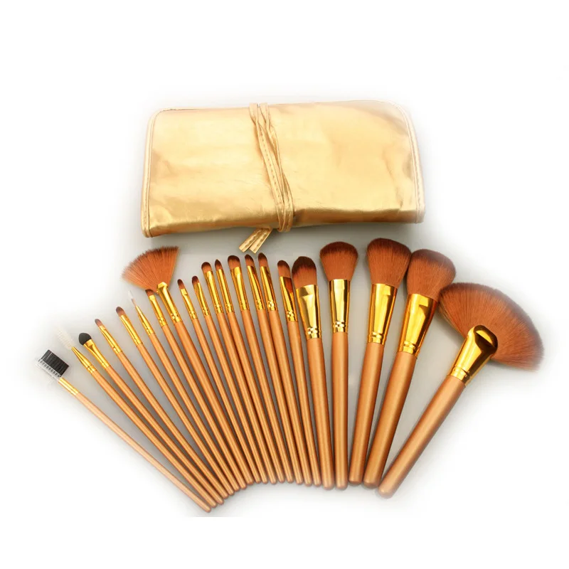21Pcs Professional Makeup Brushes Sets Powder Eye Shadow Golden Make up
