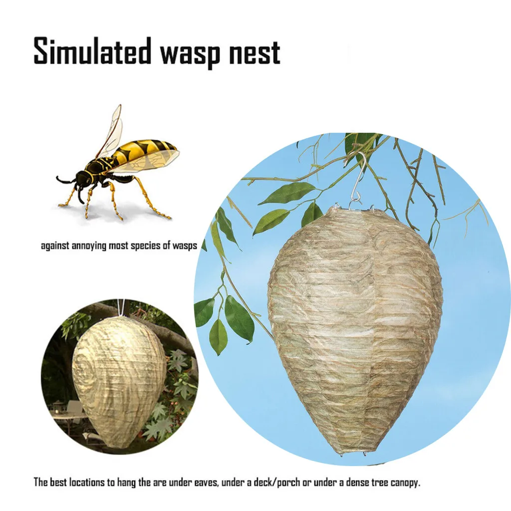 Simulated & Natural Fake Nest 1X Wasp Deterrent Yellowjackets Bee Hornets 