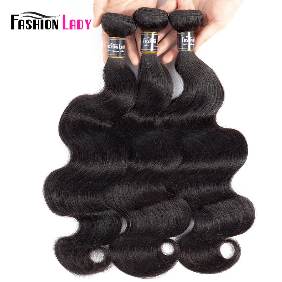 Fashion Lady Pre-Colored Malaysian Human Hair Extensions Body Wave Bundles Natural Color 1/3/4 Bundle Per Pack Non-remy Hair