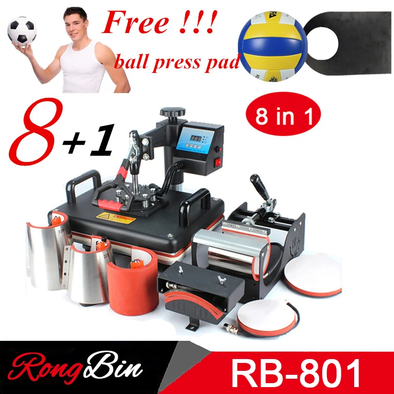 8 in 1 Combo Heat Press Machine Sublimation Heat Press Heat Transfer Machine For T shirt