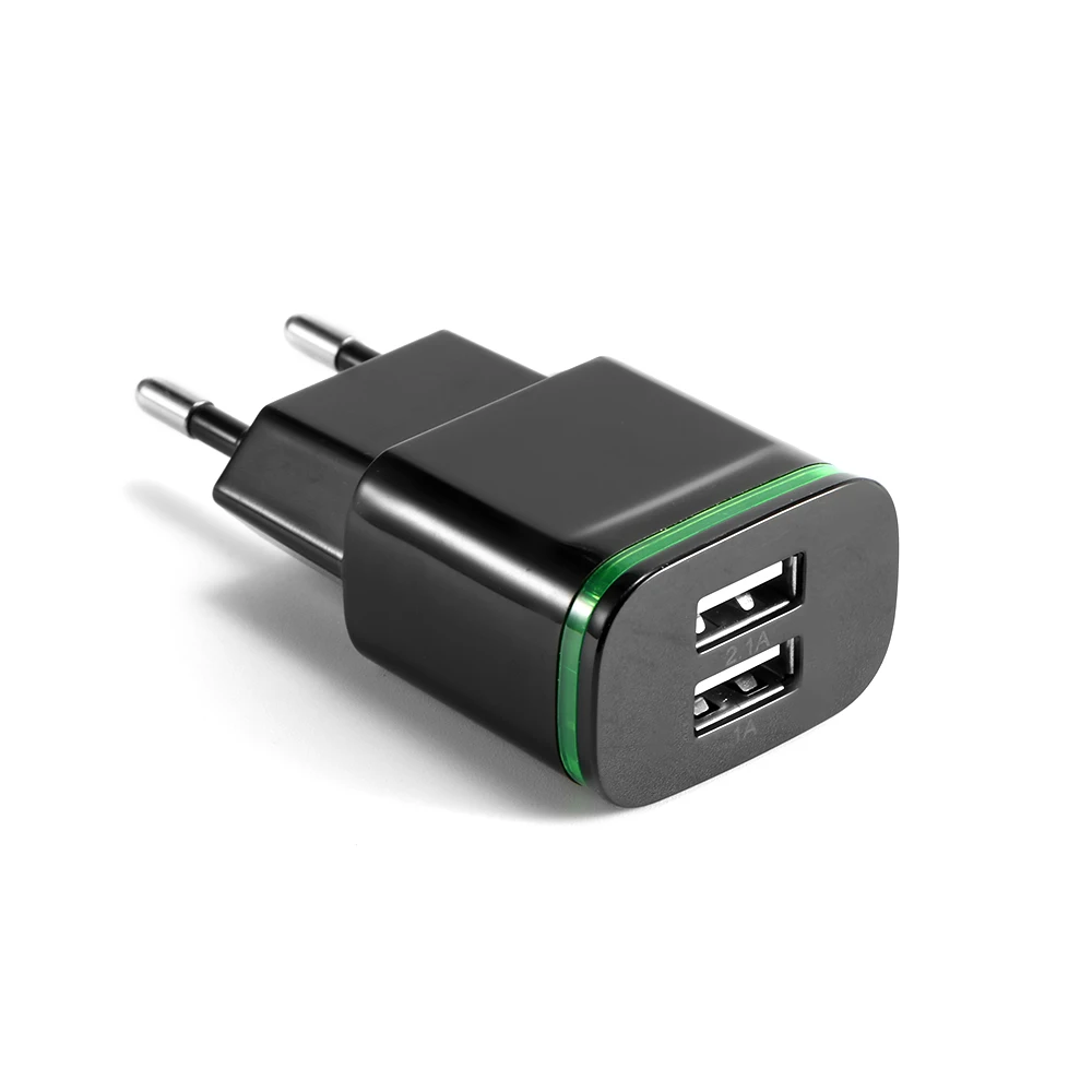 

EU Plug 5V 2.1A Universal Wall Charger Travel Adapter with 2 USB Ports for iPhone for Samsung for iPad