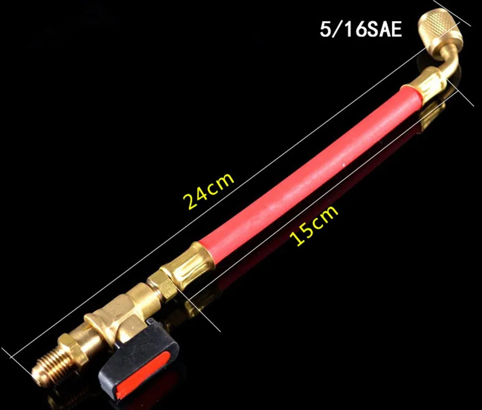1PC Refrigeration Charging Hose 1/4SAE to 5/16SAE Connection for Air
