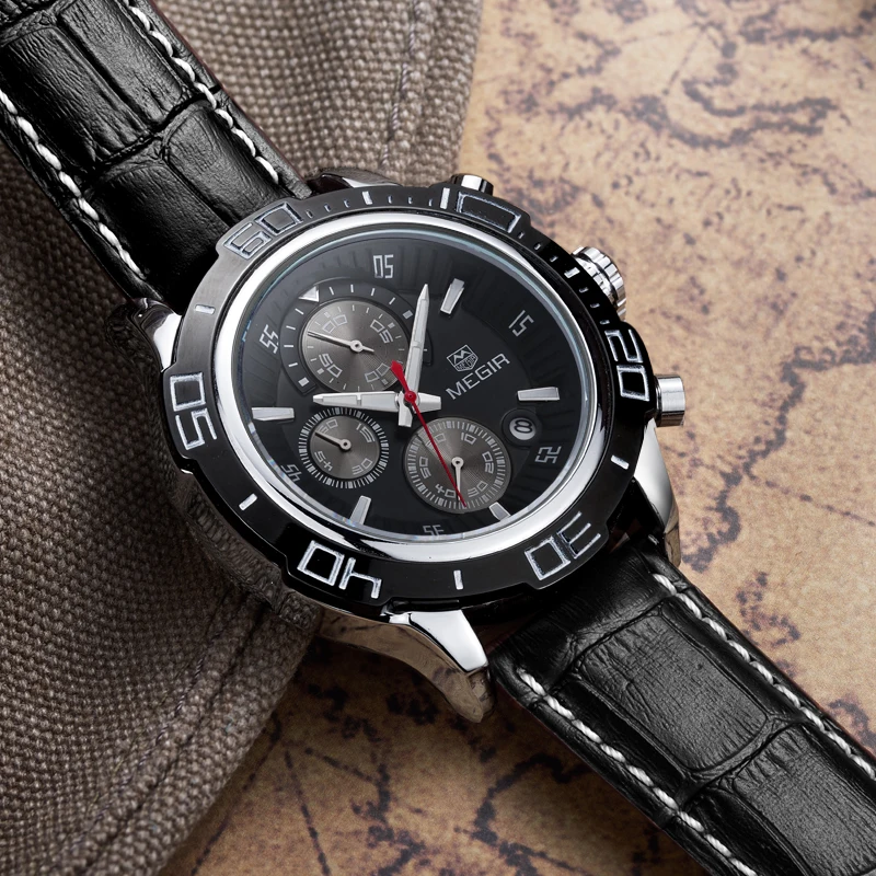 

MEGIR Men Sports Watches Fashion Luxury Top Brand Quartz Analog Watch Men's Military Waterproof Wristwatches Relogio Masculino