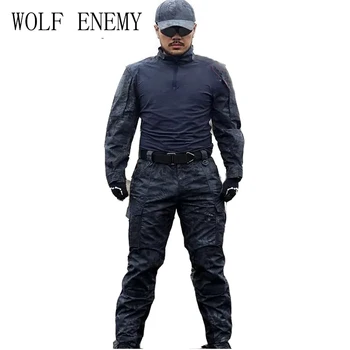 

Outdoor Cotton Embroidery Lines Camouflage Commando Training Tactics Suit Rattlesnake Professional Combat M - XXL, 4 Color