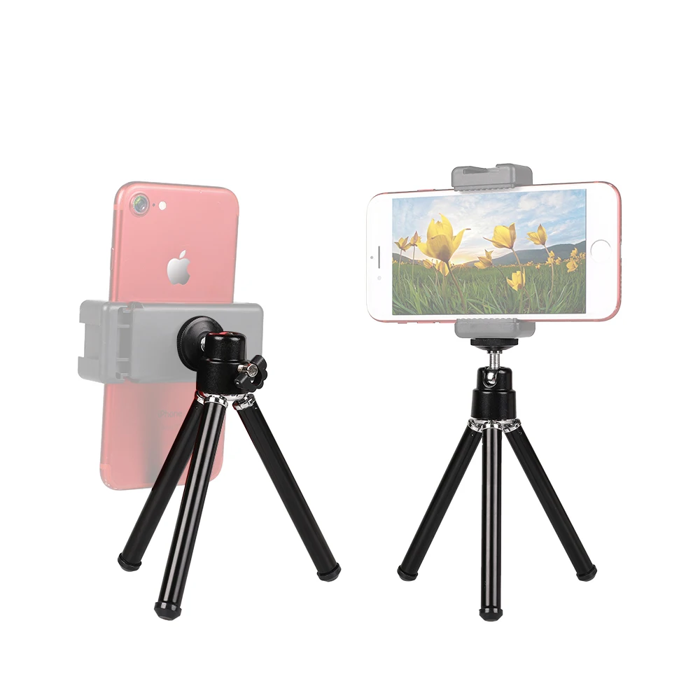 Kaliou Black Aluminium Table Desk Mini Tripod Travel Stand Holder for Gopro 7 6 5 4 3+ 3 2 1 Mobile Phone iPhone Samsung Huawei'