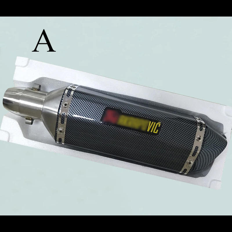51 мм Глушитель для мотоцикла изменение 370 мм Нержавеющая сталь наконечник на глушетель выхлопной трубы Системы для NC700 R3 GW250 ниндзя Z250/350 - Цвет: A