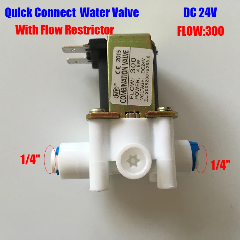Фильтр для воды для быстрого подключения электронная водяная задвижка 24V DC 1/" на входе корма с потока 300cc ограничитель для обратного осмоса Системы