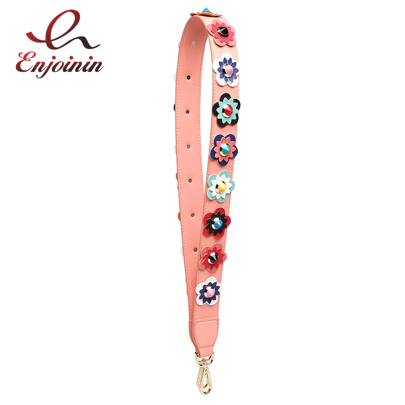 

NEW Fashion good quality flower stitching color pu leather ladies handbag belt bag accessories shoulder strap bag parts