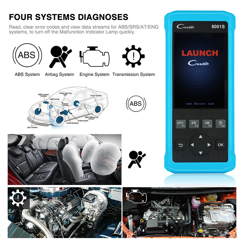 Диагностический сканер launch Creader 8001 S OBD2 диагностический инструмент четыре