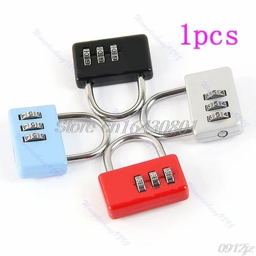 

Mini 3 Digit Number Combination Luggage Suitcase Security Cable Lock Padlock Hot Drop Ship