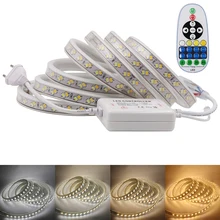 

220V Led Strip Light 5730 Dual Color Remote Control 120LED Waterproof Flex Strip Home Garden Ribbon LED Light with CT Controller